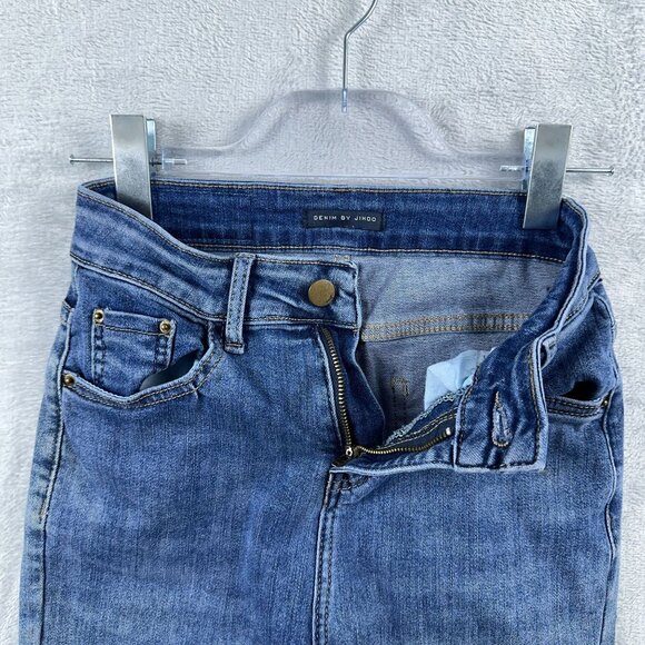 Denim By Jihoo Flare Jeans Simple Classic Medium Wash Womens Blue Size 27 - Picture 4 of 10